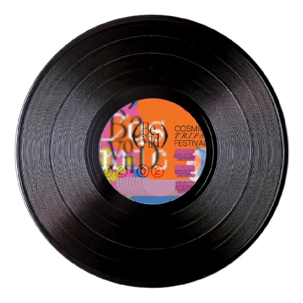 colorful scifi poster design for cosmic trip festival poster